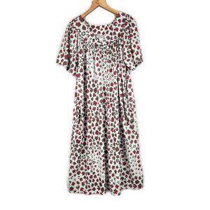 Anthony Richard Nightgown Mu Mu Women's M Gray Red Animal Print Pockets